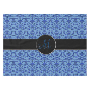 Toalha De Mesa Vintage Florentine Damask (Azul)