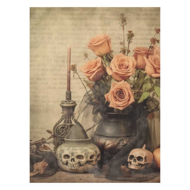 Toalha De Mesa Vintage Halloween Witchcraft (4) (Frente)