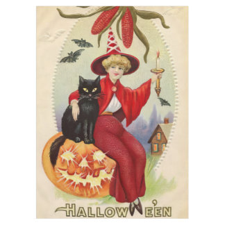Toalha De Mesa Vintage Halloween Witness e Black Cat