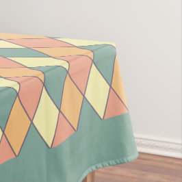 Toalha De Mesa Vintage Harlequine Diagonal em Pastéis Monograma