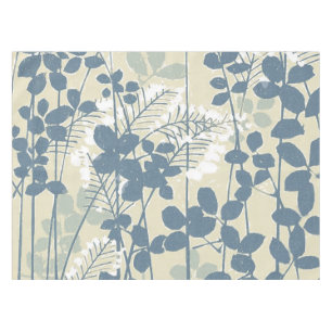Toalha De Mesa Vintage Japonês Azul Botânico: Samambaia de Folha