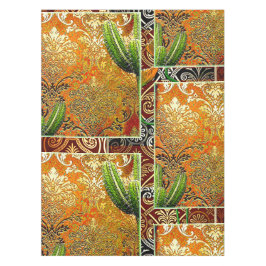 Toalha De Mesa Vintage no Deserto Mexicano Cactus