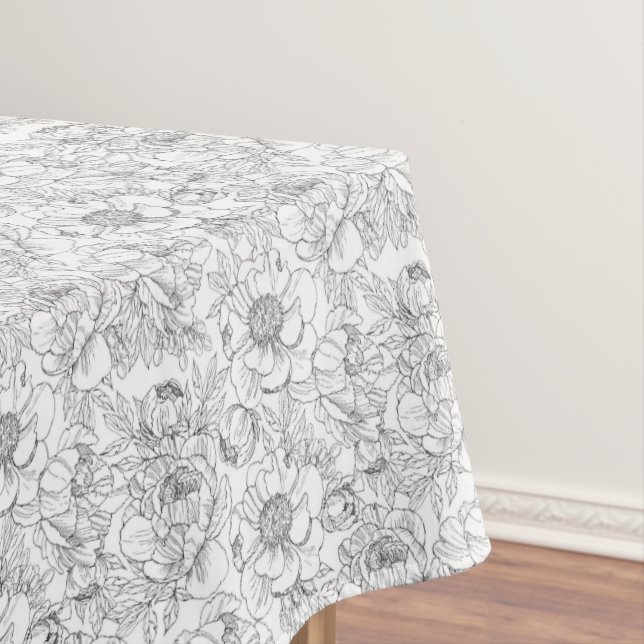 Toalha De Mesa Vintage Peony Floral Pattern (Posição Original)