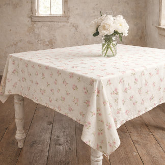 Toalha De Mesa Vintage Pink Floral Cotton Tablecloth 