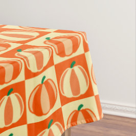 Toalha De Mesa Vintage Pumpkin Orange Tartan Xadrez Ação de Graça