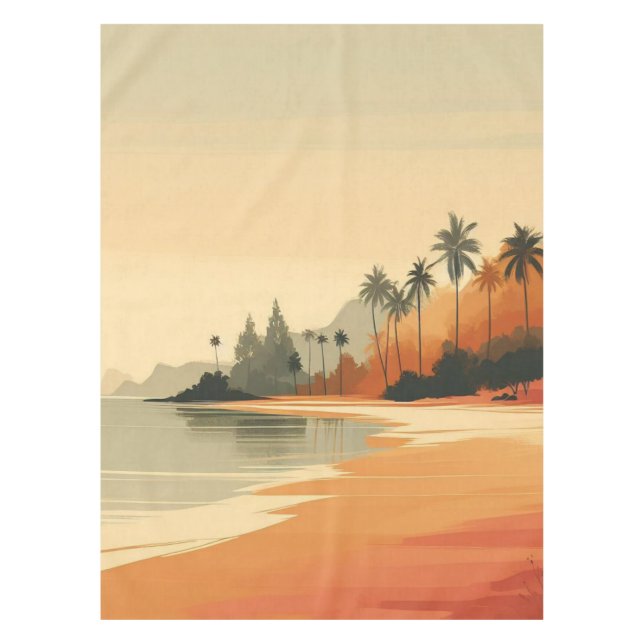 Toalha De Mesa Vintage/Retro Beach/tropical (Frente)