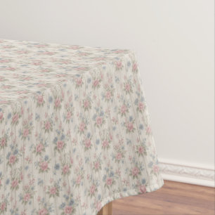 Toalha De Mesa Vintage Rústico Charme Desgastado Floral em Madeir