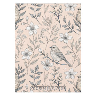 Toalha De Mesa Vintage Sakura Cherry Blossom & Bird Aestética 3