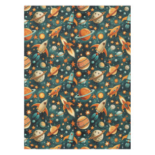 Toalha De Mesa Vintage Spacecraft Rocket ships Pattern - Cosmos(3