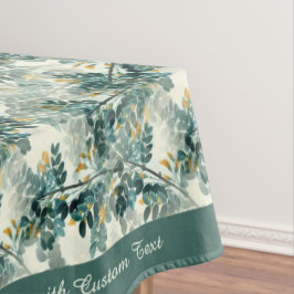 Toalha De Mesa Vintage Teal Foliage Deixa Elegante Design Chic