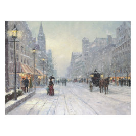 Toalha De Mesa Vintage Town Winter Christmas Promenade