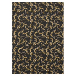 Toalha De Mesa Vintage Trendy Black Ouro Patterno Retro