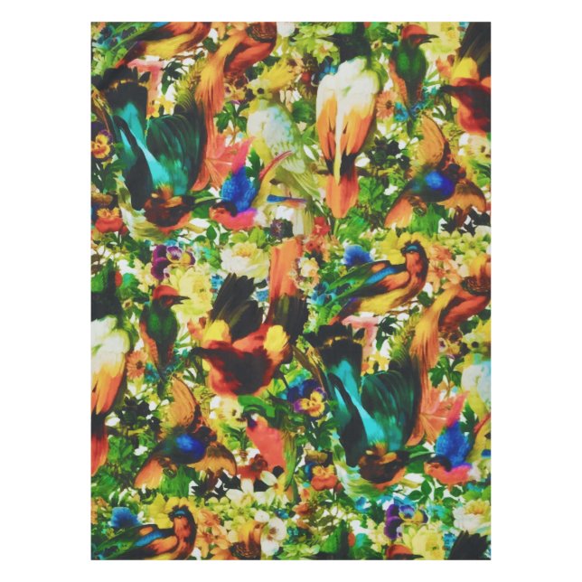 Toalha De Mesa Vintage Tropical Jungle Wilrrots (Frente)