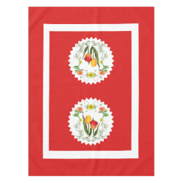 Toalha De Mesa Vintage Tulipas Red Tablecloth