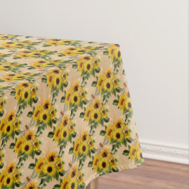 Toalha De Mesa Vintage Yellow Sunflower Buquês Dragonlies