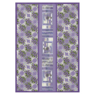 Toalha De Mesa violetas em vidro luar