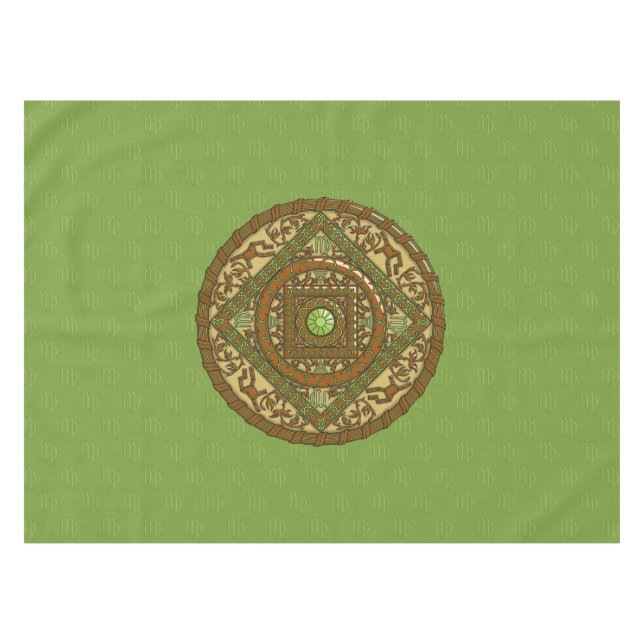 Toalha De Mesa Virgo Mandala Tablecloth (Frente (Horizontal))