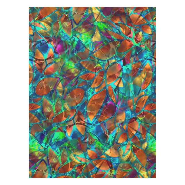 Toalha De Mesa Vitral abstrato floral do Tablecloth (Frente)
