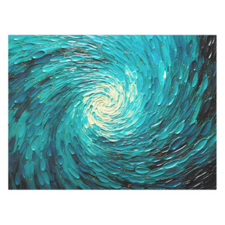 Toalha De Mesa Vórtice Abstrato do Oceano Turquesa