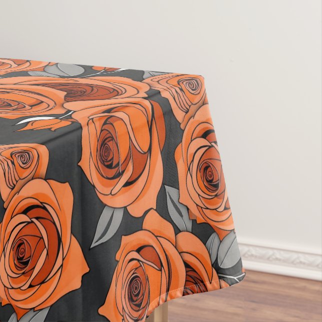 Toalha De Mesa Warm Rusty Orange Roses (Posição Original)