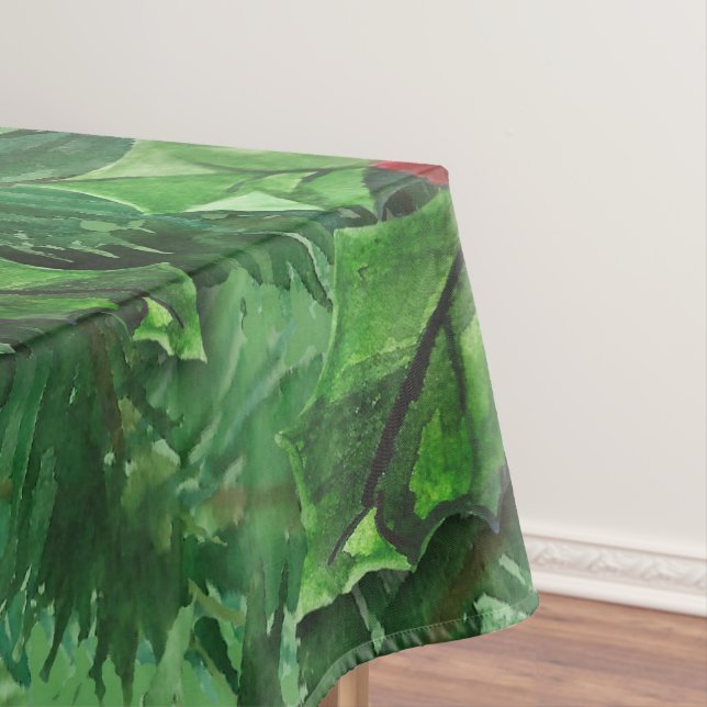 Toalha De Mesa Watercolor Christmas Holly Berries (Posição Original)