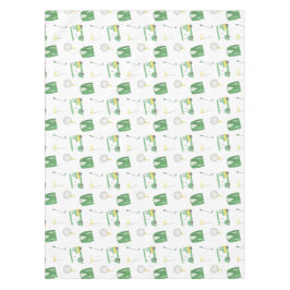 Toalha De Mesa Watercolor Green and Yellow Golf Tournament 