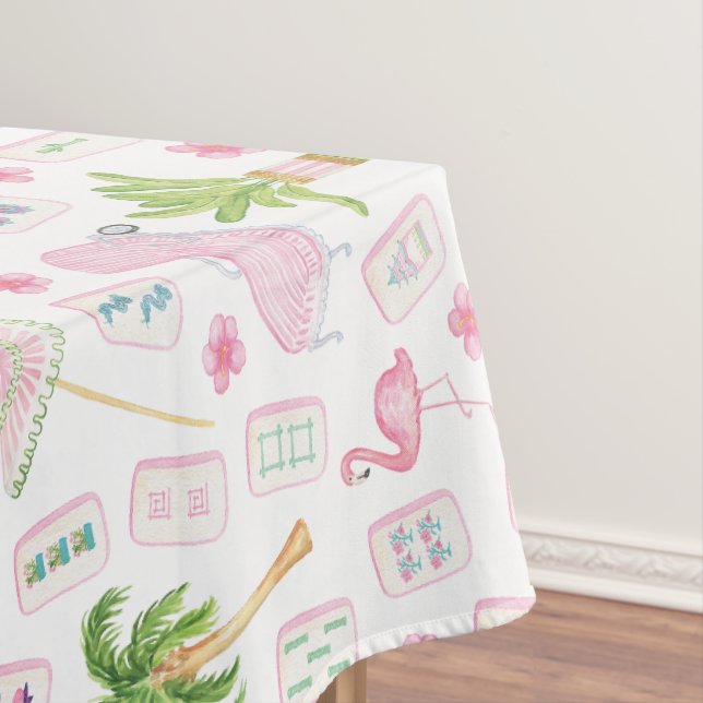 Toalha De Mesa Watercolor Palm Beach Mahjong (Posição Original)