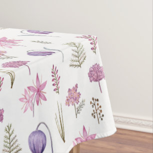 Toalha De Mesa Watercolor Purple Pink English Wilflower Party