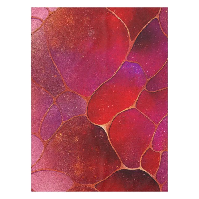 Toalha De Mesa Web abstrato Dourada sobre Violet, Purple e Magent (Frente)