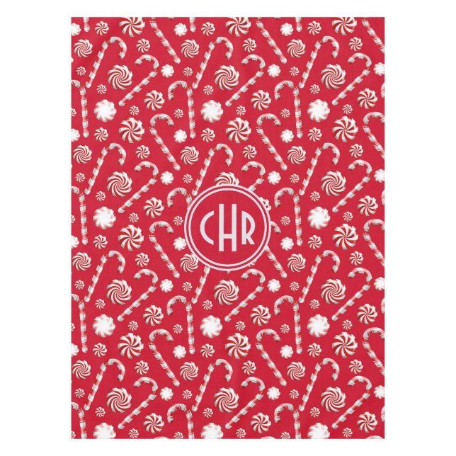 Toalha De Mesa Whimsical Christmas Candy Cane (Frente)