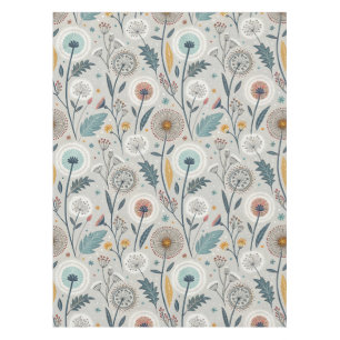 Toalha De Mesa Whimsical Dandelion & Floral Folk Art Seamless