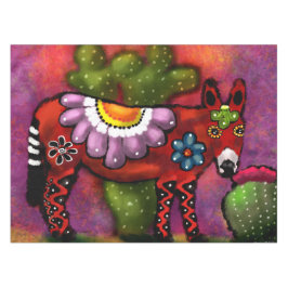 Toalha De Mesa Whimsical Southwest Floral Talavera-Style Donkey