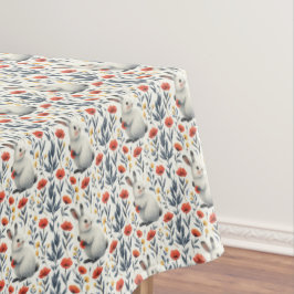 Toalha De Mesa Whimsical Watercolor Meadow Easter Bunny 