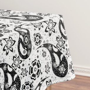 Toalha De Mesa White Floral Paisley Pattern Design