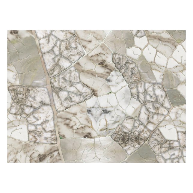 Toalha De Mesa White Marble and Pearl Leaf structure (Frente (Horizontal))