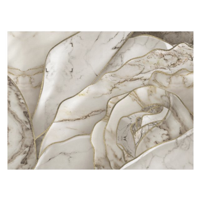 Toalha De Mesa White Marble Rose Abstract (Frente (Horizontal))