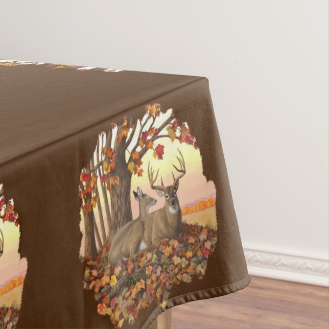Toalha De Mesa Whitetail Deer no outono de Nova Inglaterra cai em (Posição Original)