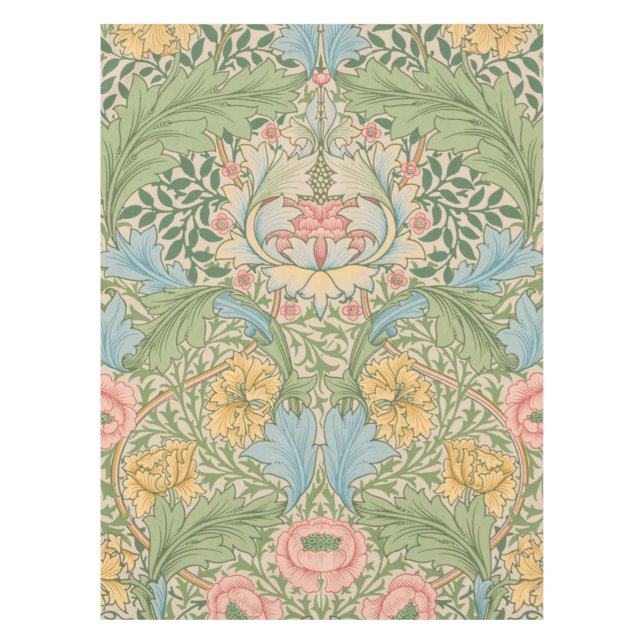 Toalha De Mesa William Morris Flor de Murta Floral Botânico (Frente)