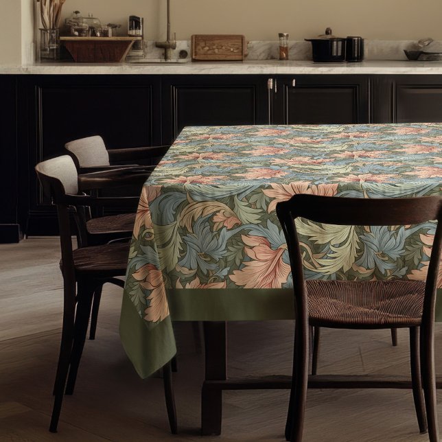 Toalha De Mesa William Morris Pimpernel esfrega o salão azul past (William Morris Pimpernel blush pastel blue sage Tablecloth)