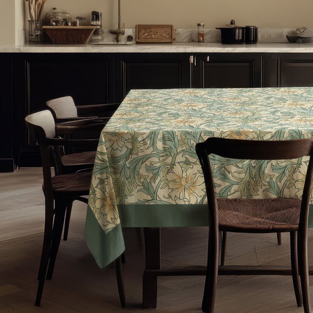 Toalha De Mesa William Morris Pimpernel pastel azul de marfim ver (William Morris Pimpernel pastel green ivory blue Tablecloth)