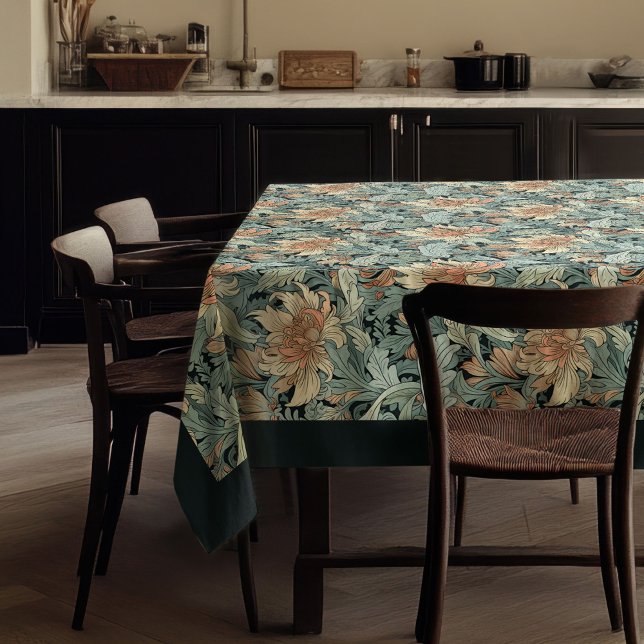 Toalha De Mesa William Morris Pimpernel pastel de pêssego azul (William Morris Pimpernel pastel blue ivory peach Tablecloth)