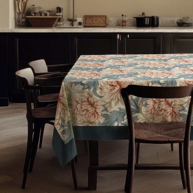 Toalha De Mesa William Morris Pimpernel pastel marfim azul de pês (William Morris Pimpernel pastel blue peach ivory Tablecloth)
