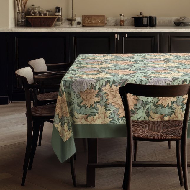 Toalha De Mesa William Morris Pimpernel pastel marfim de pêssego  (William Morris Pimpernel pastel green peach ivory Tablecloth)