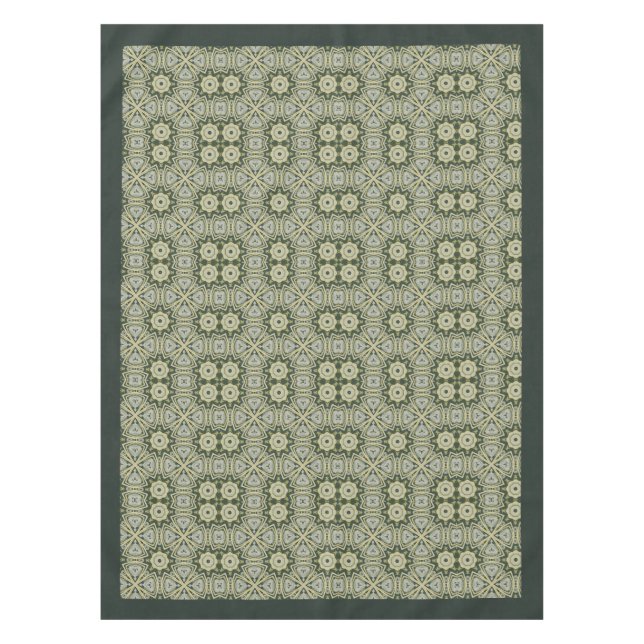 Toalha De Mesa William Morris Pimpernel Pattern Green Dourado (Frente)