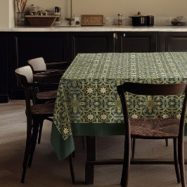 Toalha De Mesa William Morris Pimpernel Pattern Green Dourado