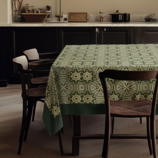 Toalha De Mesa William Morris Pimpernel Pattern Green Dourado (William Morris Pimpernel Pattern Green Gold Tablecloth)