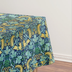 Toalha De Mesa William Morris Vintage Azul Verde Dourado