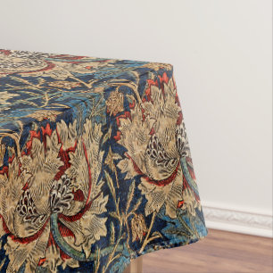 Toalha De Mesa William Morris Vintage Padrão Floral Vermelho