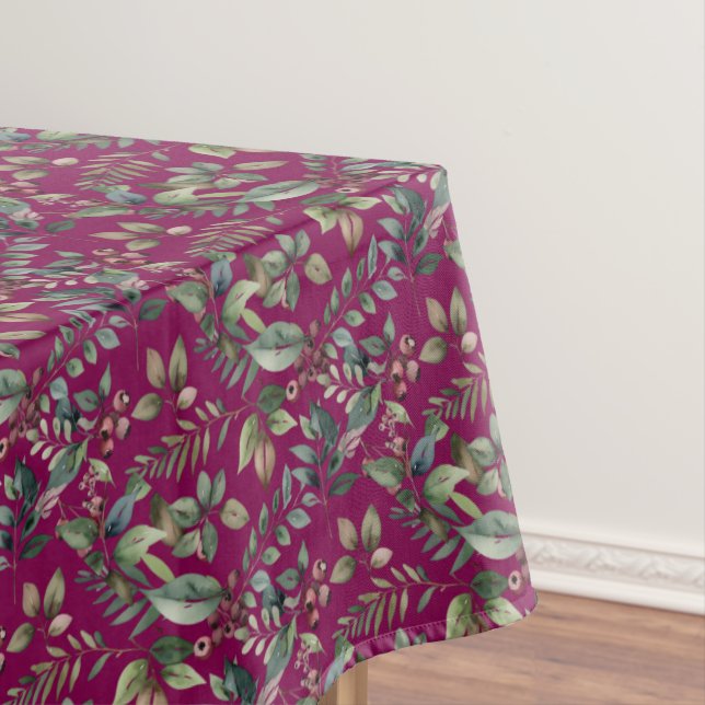 Toalha De Mesa Winter Botanicals Rustic Burgundy Christmas (Posição Original)