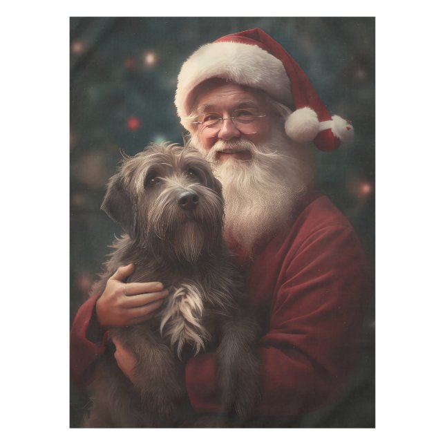 Toalha De Mesa Wirehaired Pointing Griffon Papai Noel Natal (Frente)
